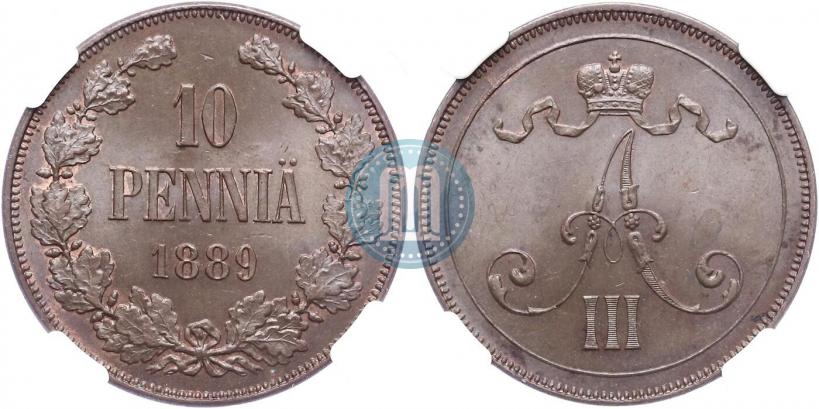 Picture 10 pennia 1889 year  