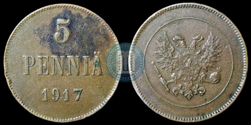 Picture 5 pennia 1917 year  