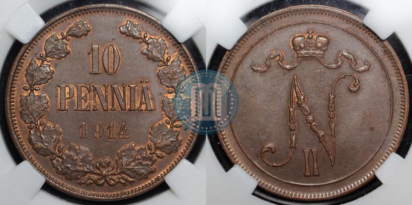 Picture 10 pennia 1914 year  