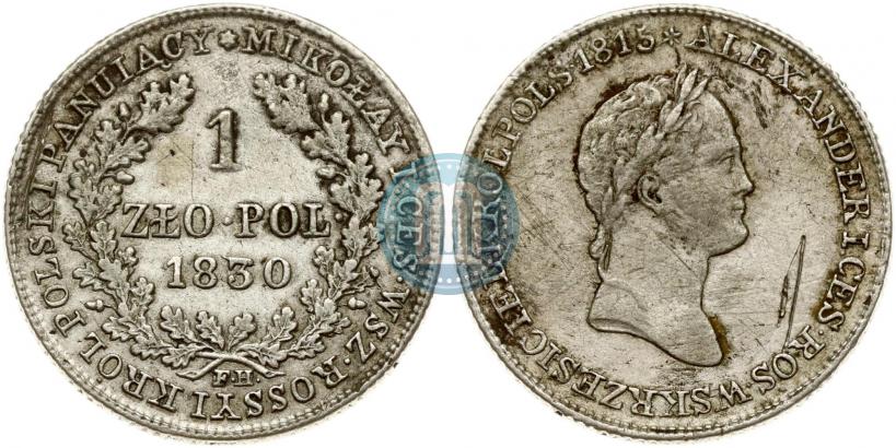 Picture 1 złoty 1830 year FH 