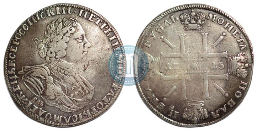 Picture 1 rouble 1725 year СПБ "Sun rouble, portrait in armour"