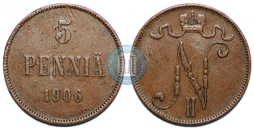 Picture 5 pennia 1906 year  