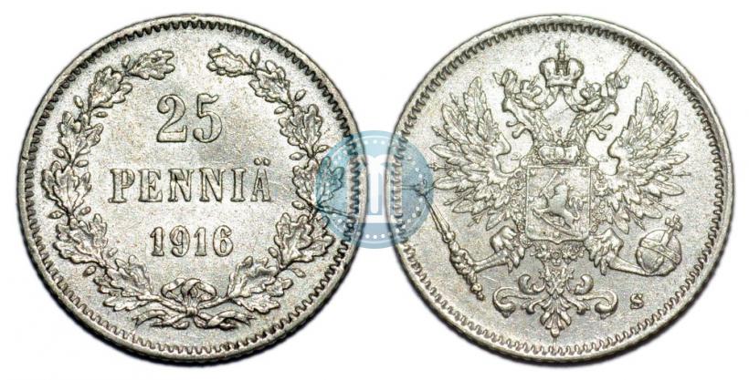 Фото 25 пенни 1916 года S 