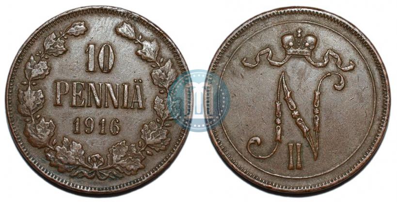 Picture 10 pennia 1916 year  