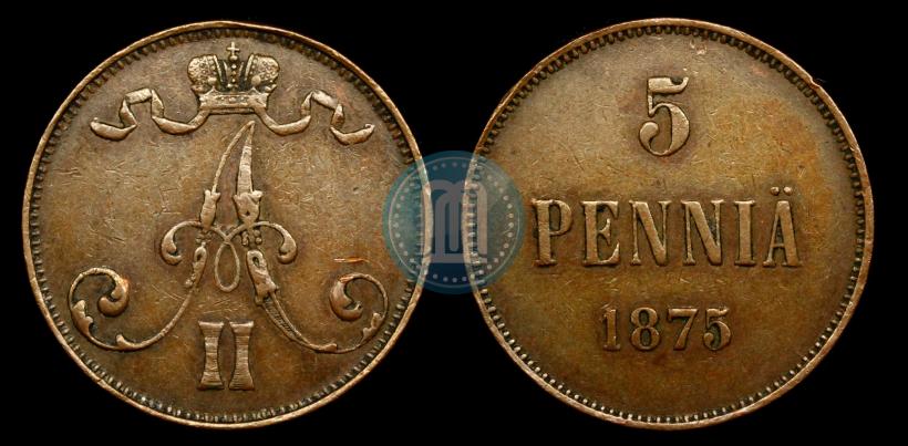 Picture 5 pennia 1875 year  