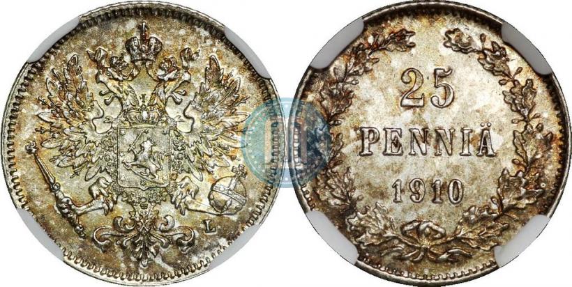 Picture 25 pennia 1910 year L 