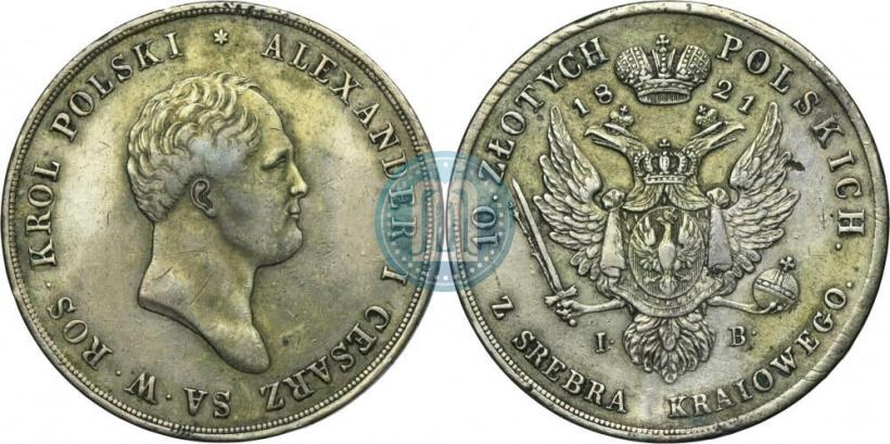 Picture 10 złotych 1821 year IB 