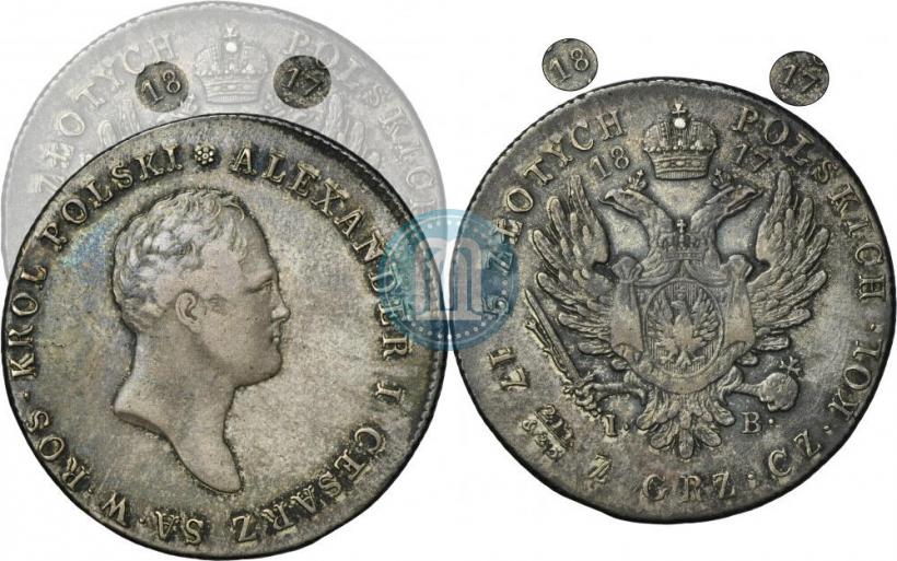 Picture 5 złotych 1817 year IB 