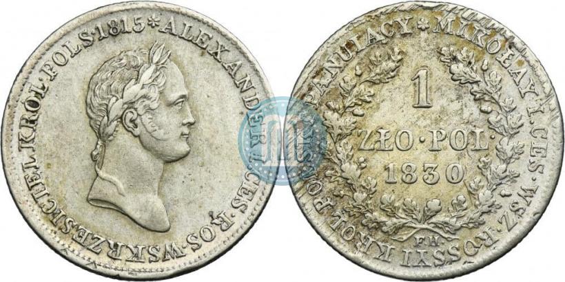 Picture 1 złoty 1830 year FH 