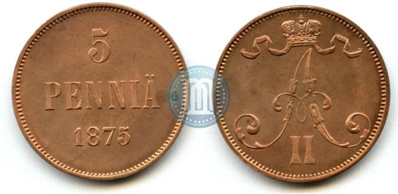 Picture 5 pennia 1875 year  