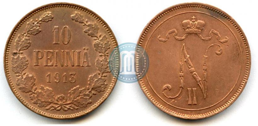 Picture 10 pennia 1913 year  