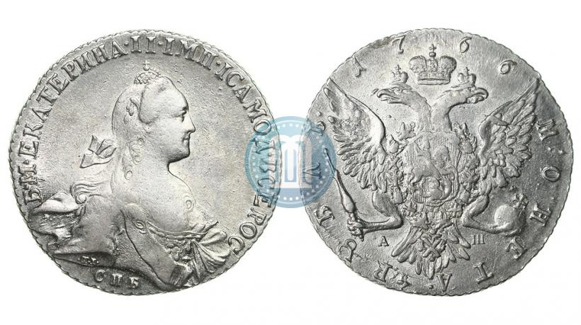 Picture 1 rouble 1766 year СПБ-АШ 