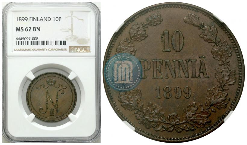 Picture 10 pennia 1899 year  