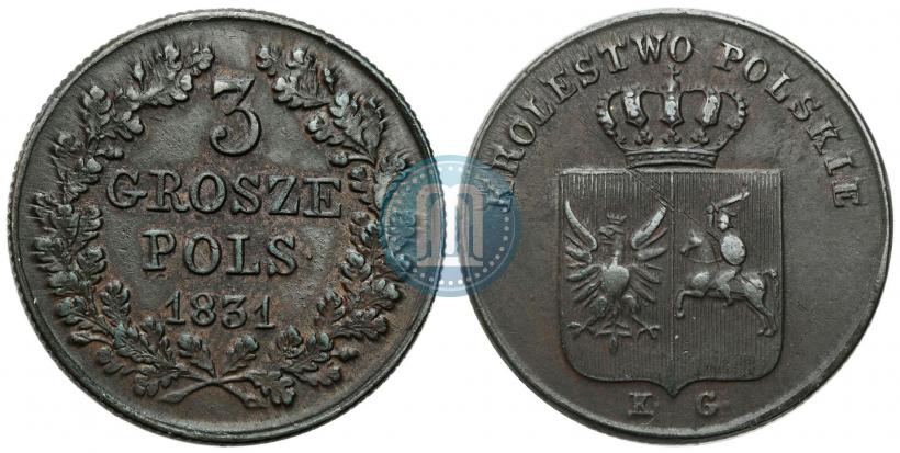 Picture 3 grosze 1831 year KG "Polish uprising"