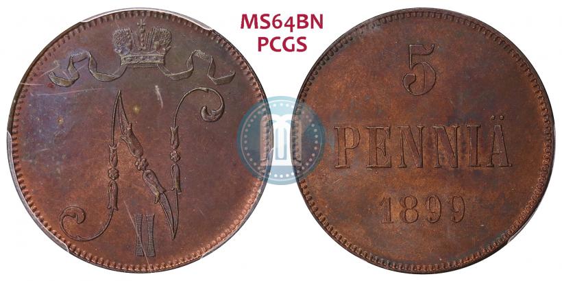 Picture 5 pennia 1899 year  