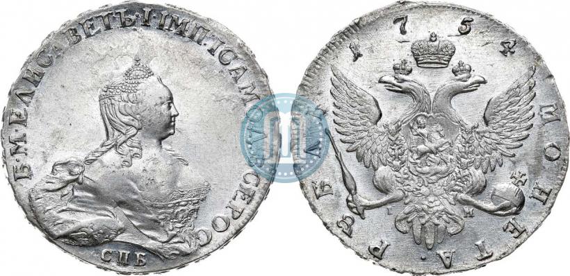 Picture 1 rouble 1754 year СПБ-IМ "Portrait by Benjamin Scott"